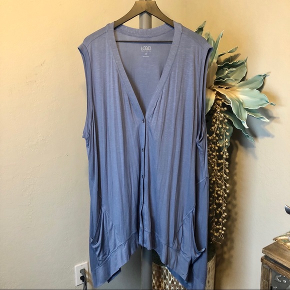 LOGO by Lori Goldstein Shark bite hem duster